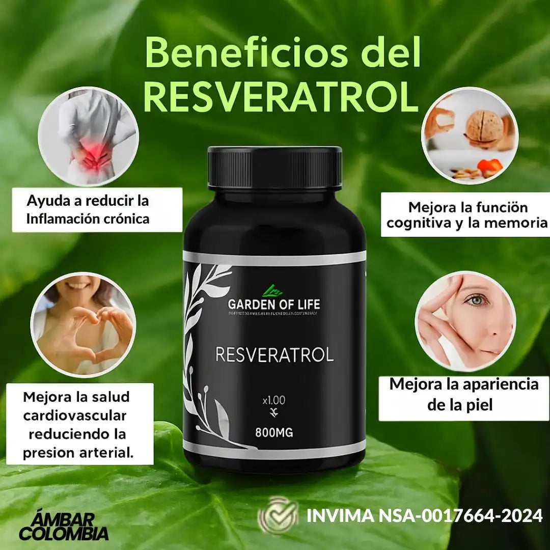 YouthX® – Resveratrol Antiedad con Registro INVIMA Luce más joven, protege tu corazón y fortalece tu cuerpo desde adentro.