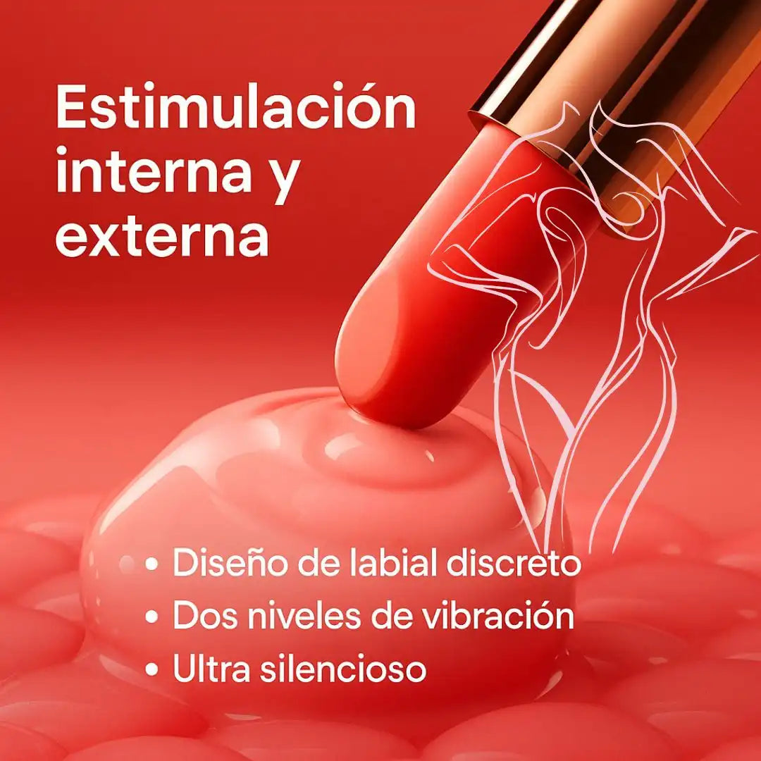 VibeLips® - Labial V!brador Discreto con Doble Pl4cer