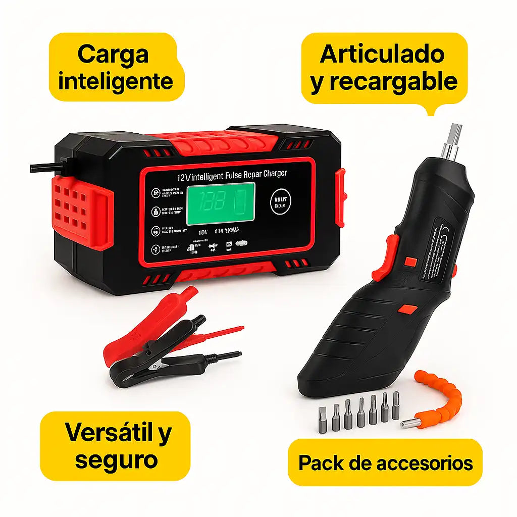 🔋FixPro™ Combo Cargador + Destornillador — Herramientas inteligentes para que nada te deje varado