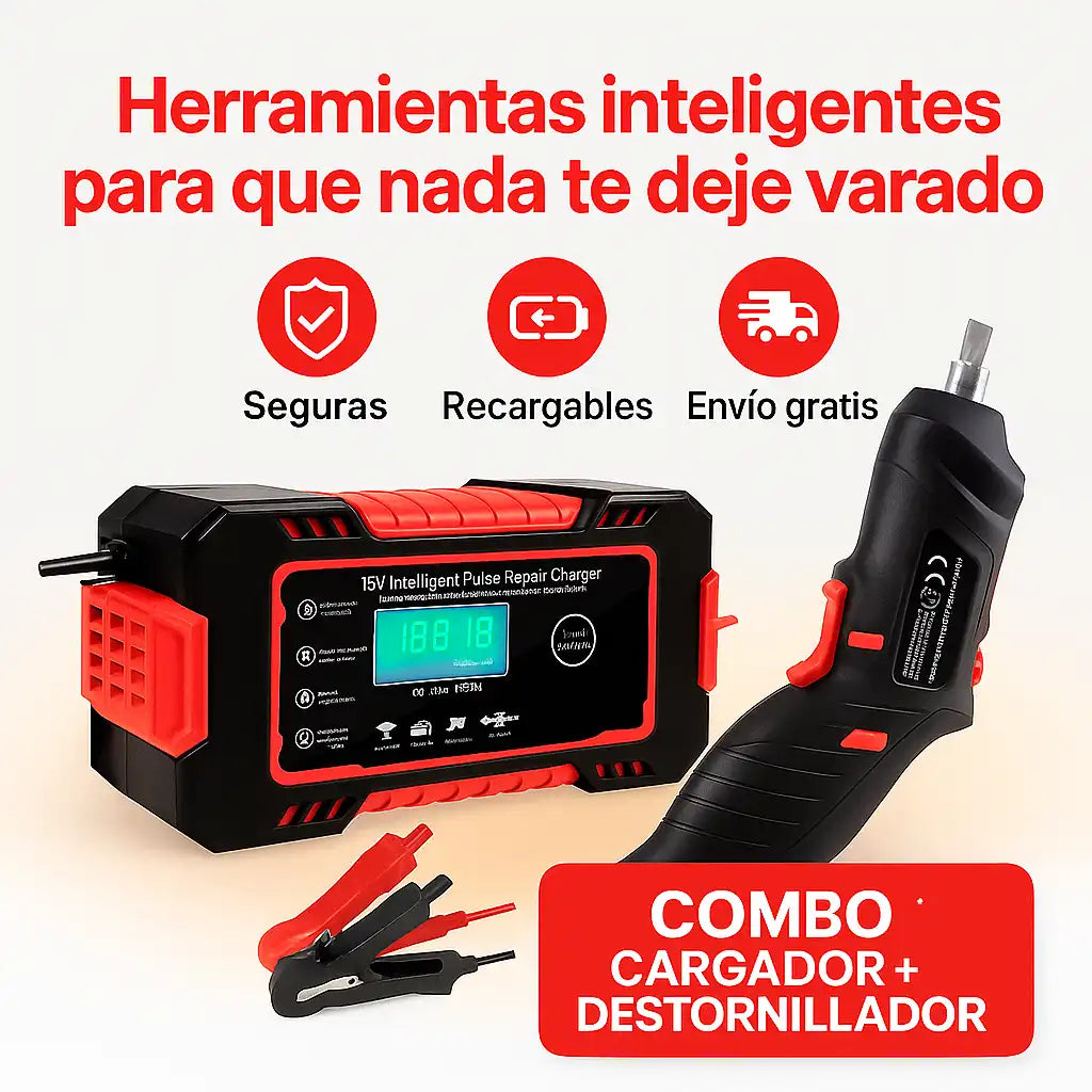 🔋FixPro™ Combo Cargador + Destornillador — Herramientas inteligentes para que nada te deje varado