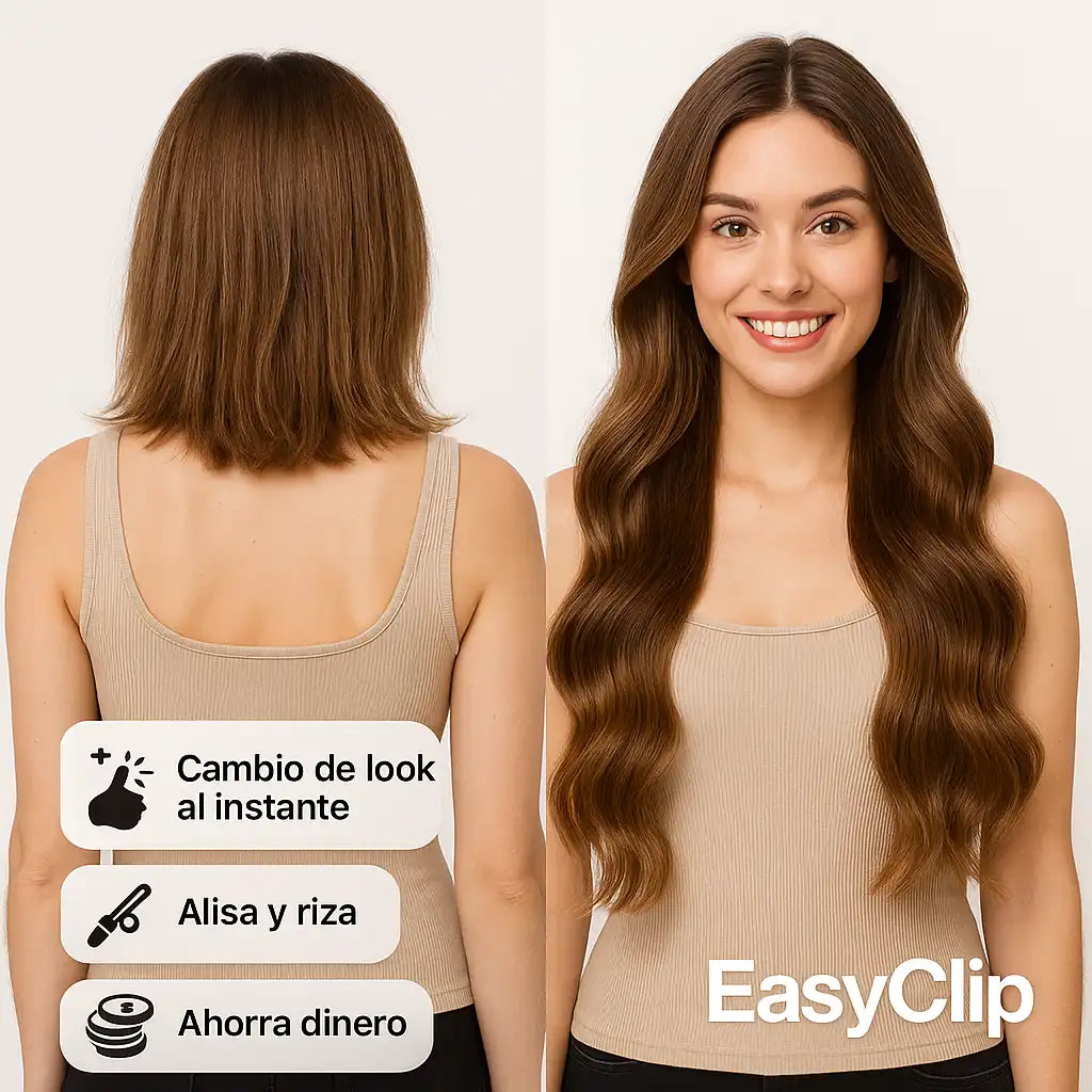 EasyClip™ | Extensiones de Cabello Liso Y Ondulado con Clip – Largo, volumen y flow al instante