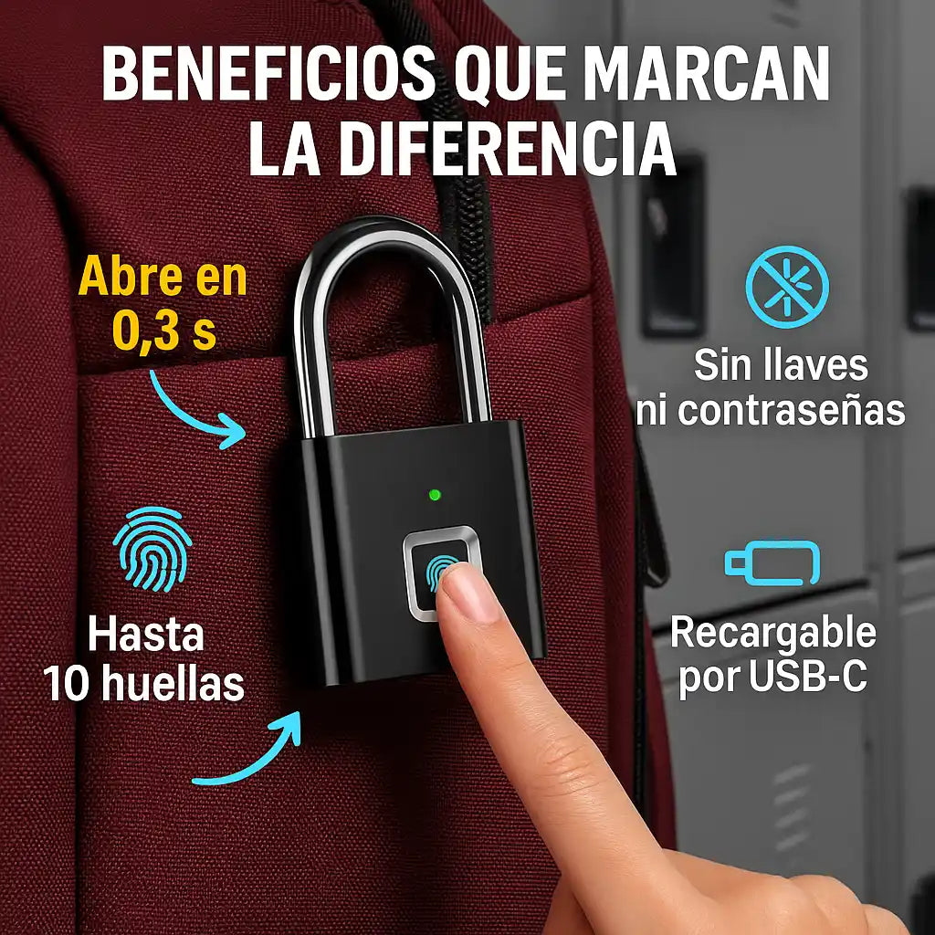 SafeLock® – Candado Inteligente con Huella Dactilar