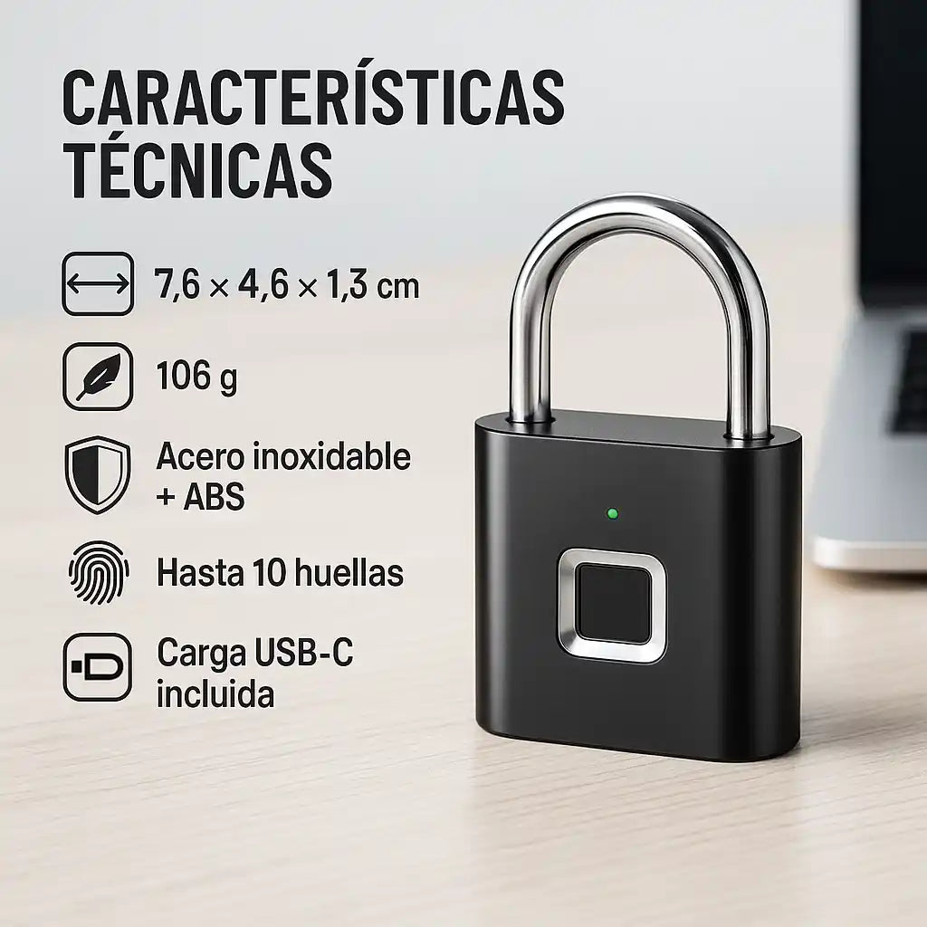 SafeLock® – Candado Inteligente con Huella Dactilar