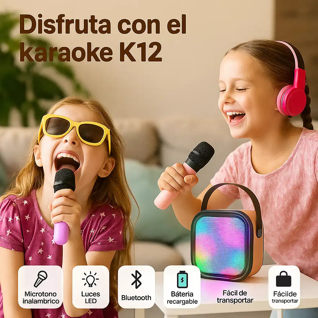 K-Sing® – Parlante Karaoke Portátil con Micrófono 🎶 ¡Lleva la fiesta a donde vayas!
