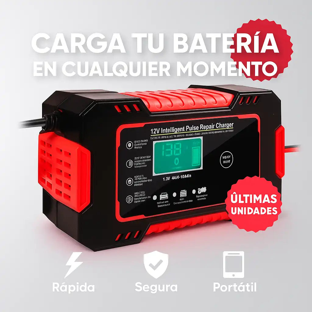 PowerCharge® – Cargador Inteligente 12V para Carro y Moto Nunca te vuelvas a quedar varado