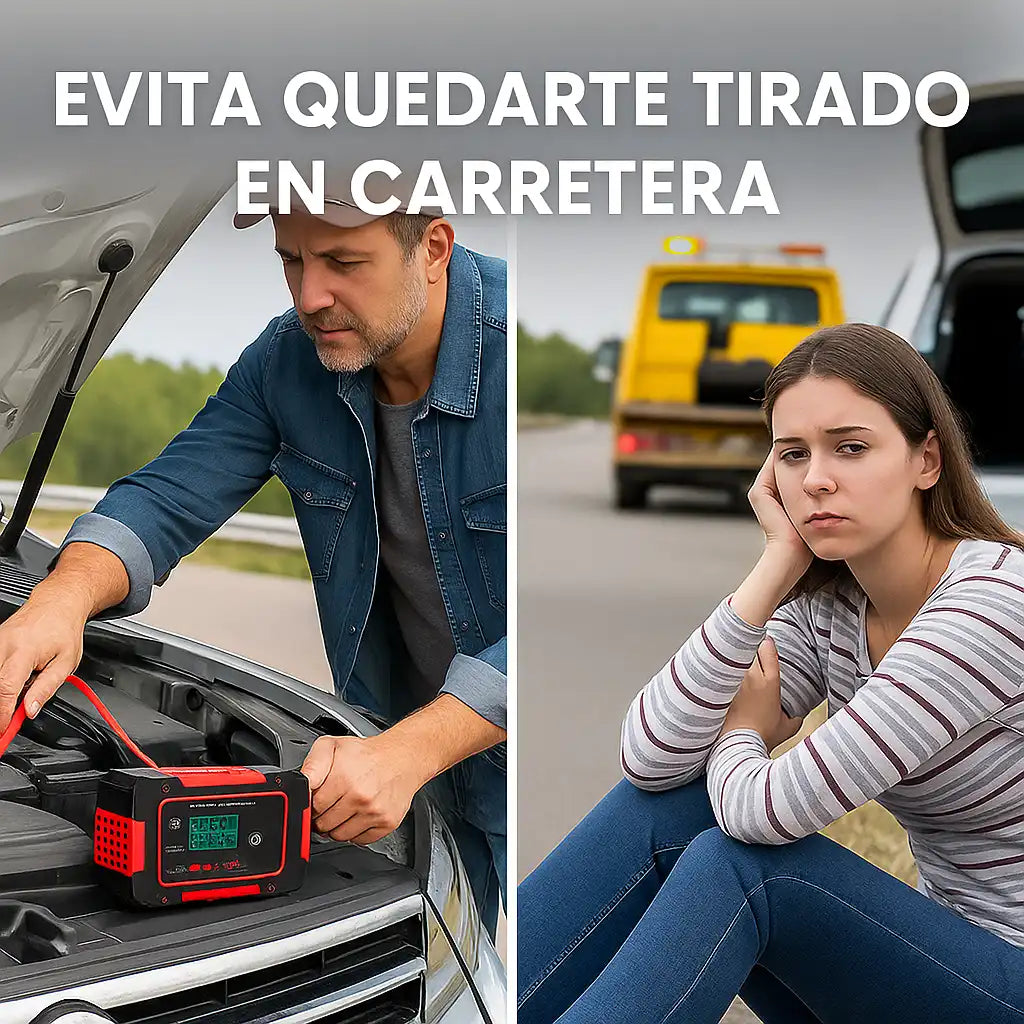 PowerCharge® – Cargador Inteligente 12V para Carro y Moto Nunca te vuelvas a quedar varado