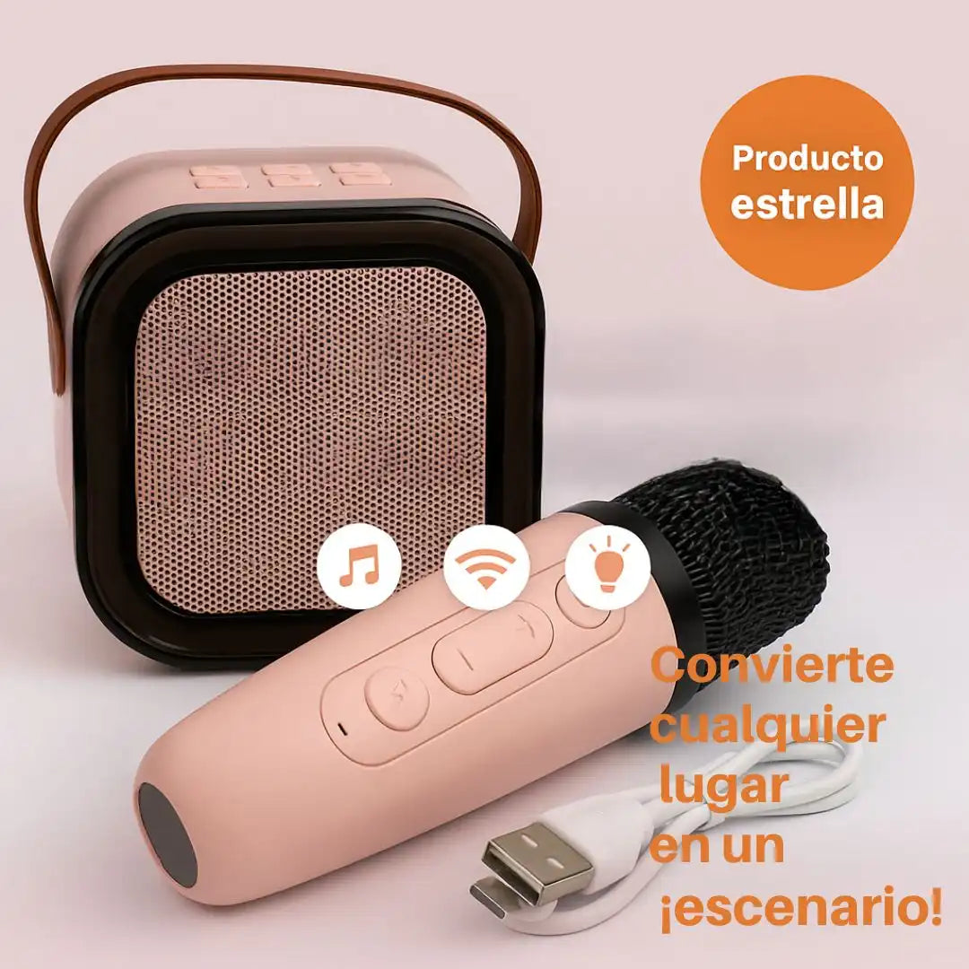 K-Sing® – Parlante Karaoke Portátil con Micrófono 🎶 ¡Lleva la fiesta a donde vayas!