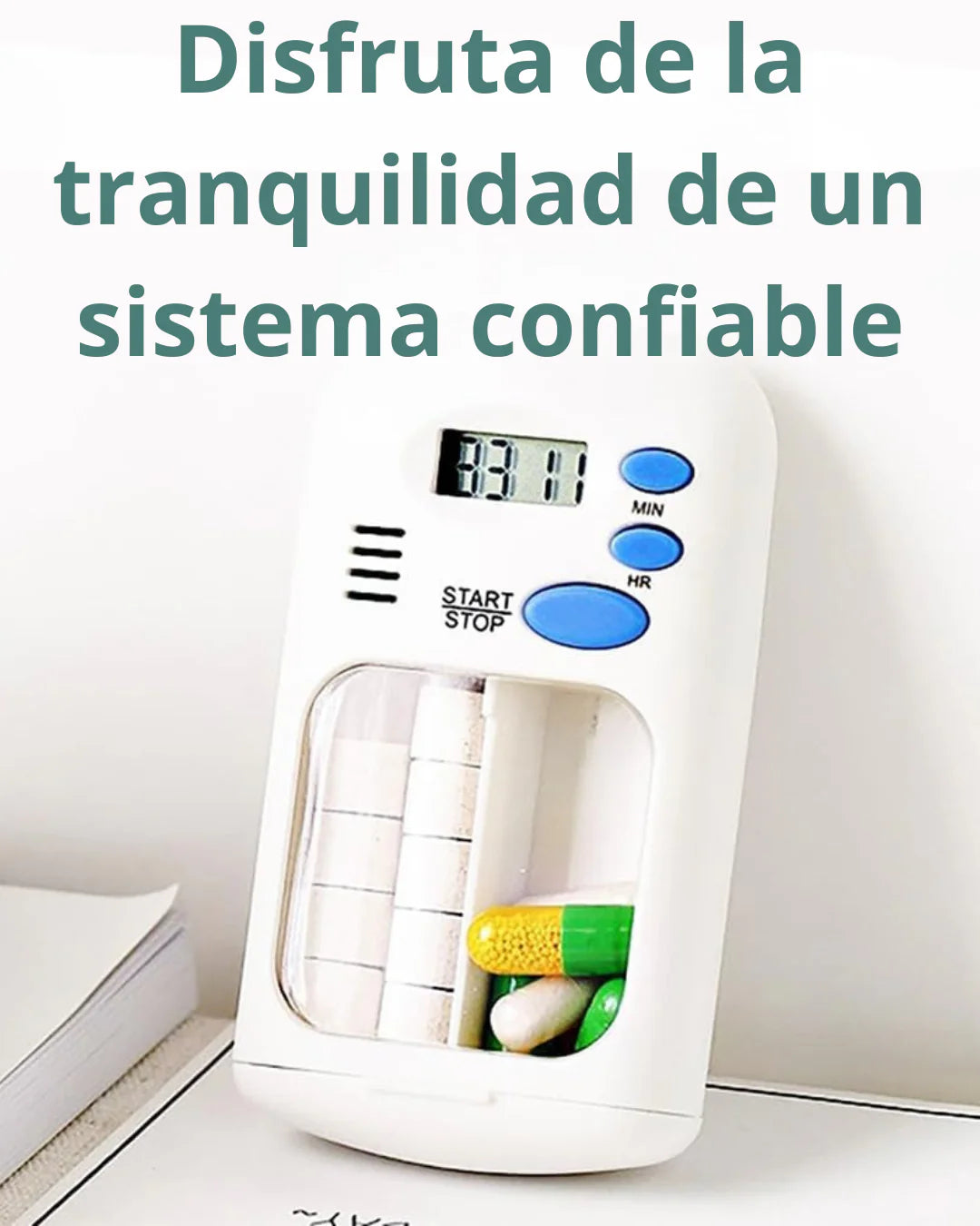 Pastillero Digital Con Múltiples Alarmas Y 2 Compartimentos - Recordatorio diario automático con alarma 🎉Hoy con el 30% de descuento 🚀🚀