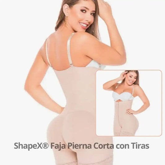 ShapeX® Faja Pierna Corta con Tiras – Moldea tu figura al instante