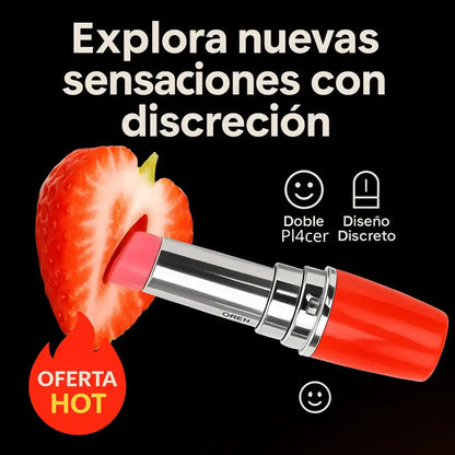 VibeLips® - Labial V!brador Discreto con Doble Pl4cer