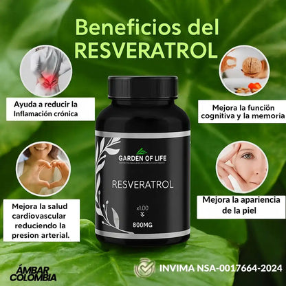 YouthX® – Resveratrol Antiedad con Registro INVIMA Luce más joven, protege tu corazón y fortalece tu cuerpo desde adentro.