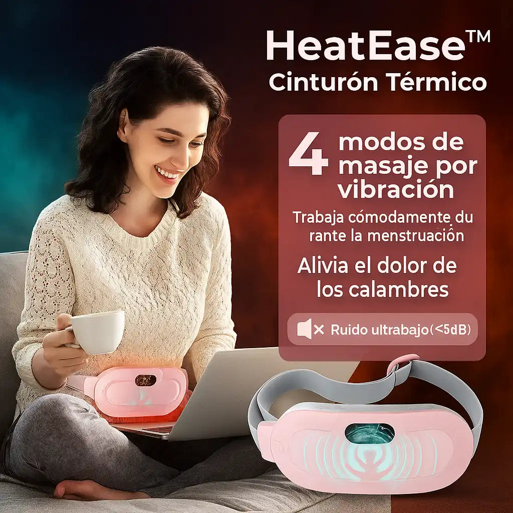 HeatEase™ | Cinturón Térmico Recargable – Alivio inmediato para cólicos y dolores musculares