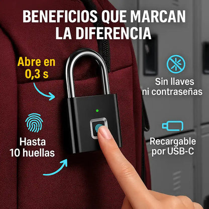 SafeLock® – Candado Inteligente con Huella Dactilar
