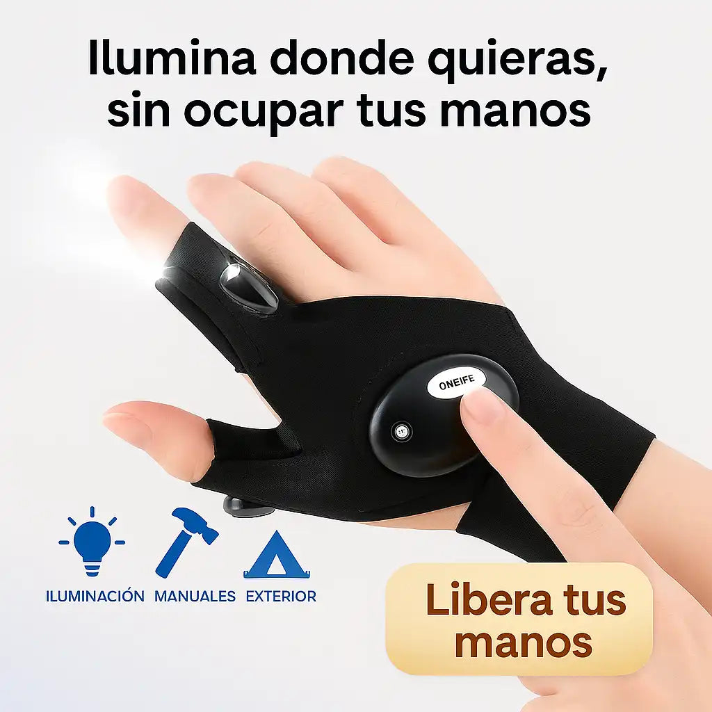 HandyBeam™ | Guante con Linterna LED ¡Libera tus manos y lleva la luz contigo!