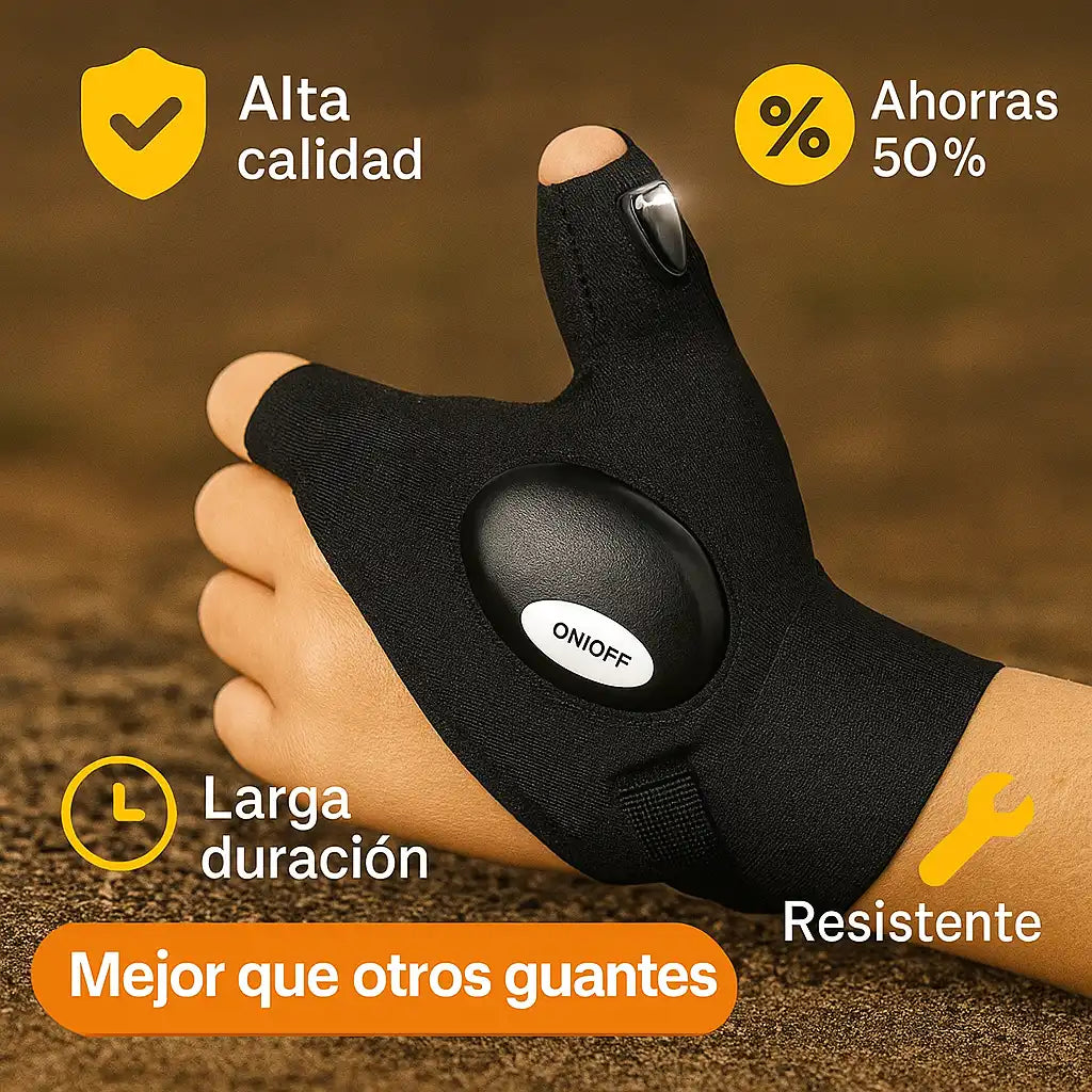 HandyBeam™ | Guante con Linterna LED ¡Libera tus manos y lleva la luz contigo!
