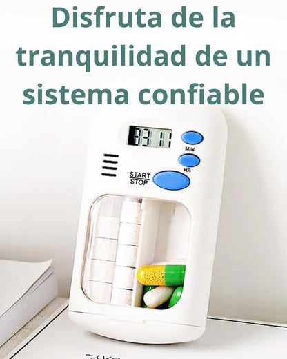 Pastillero Digital Con Múltiples Alarmas Y 2 Compartimentos - Recordatorio diario automático con alarma 🎉Hoy con el 30% de descuento 🚀🚀